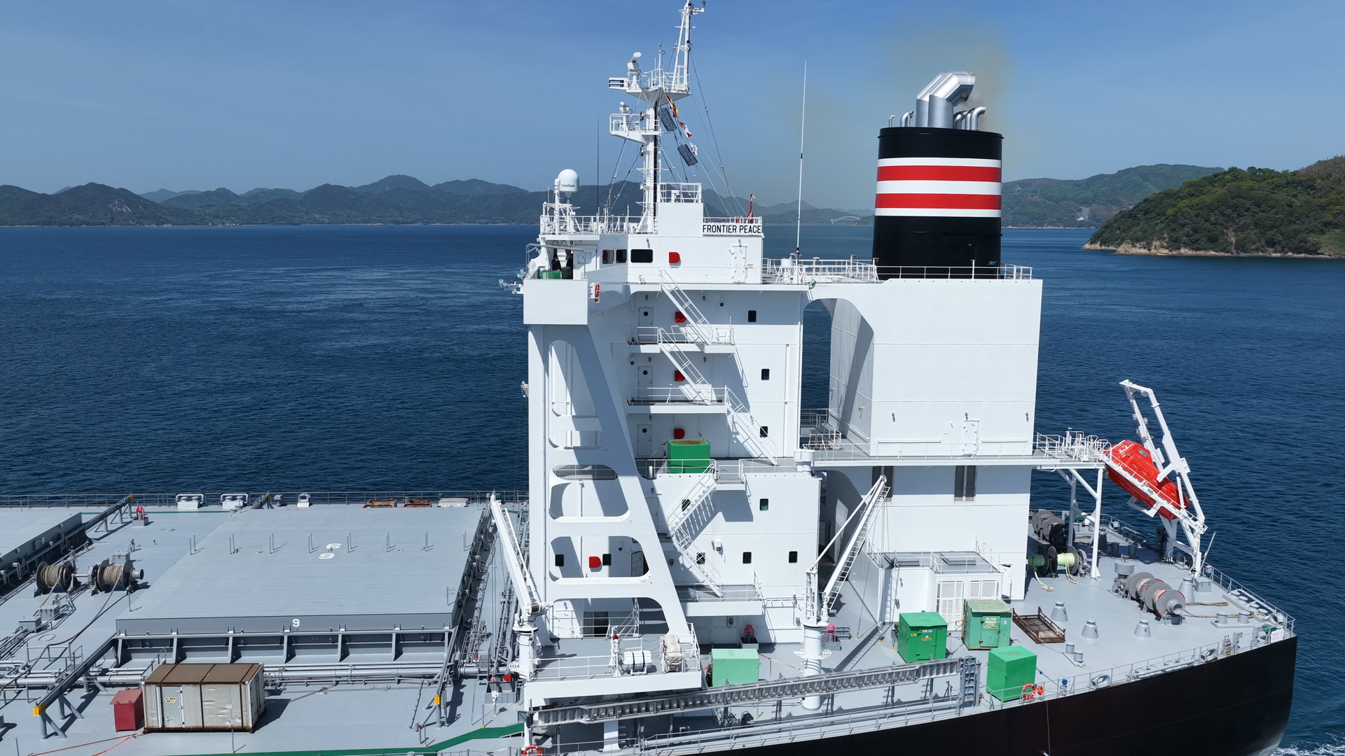 ファンネルマークは日本郵船「 FRONTIER PEACE 」海上公試 Sea Trial
