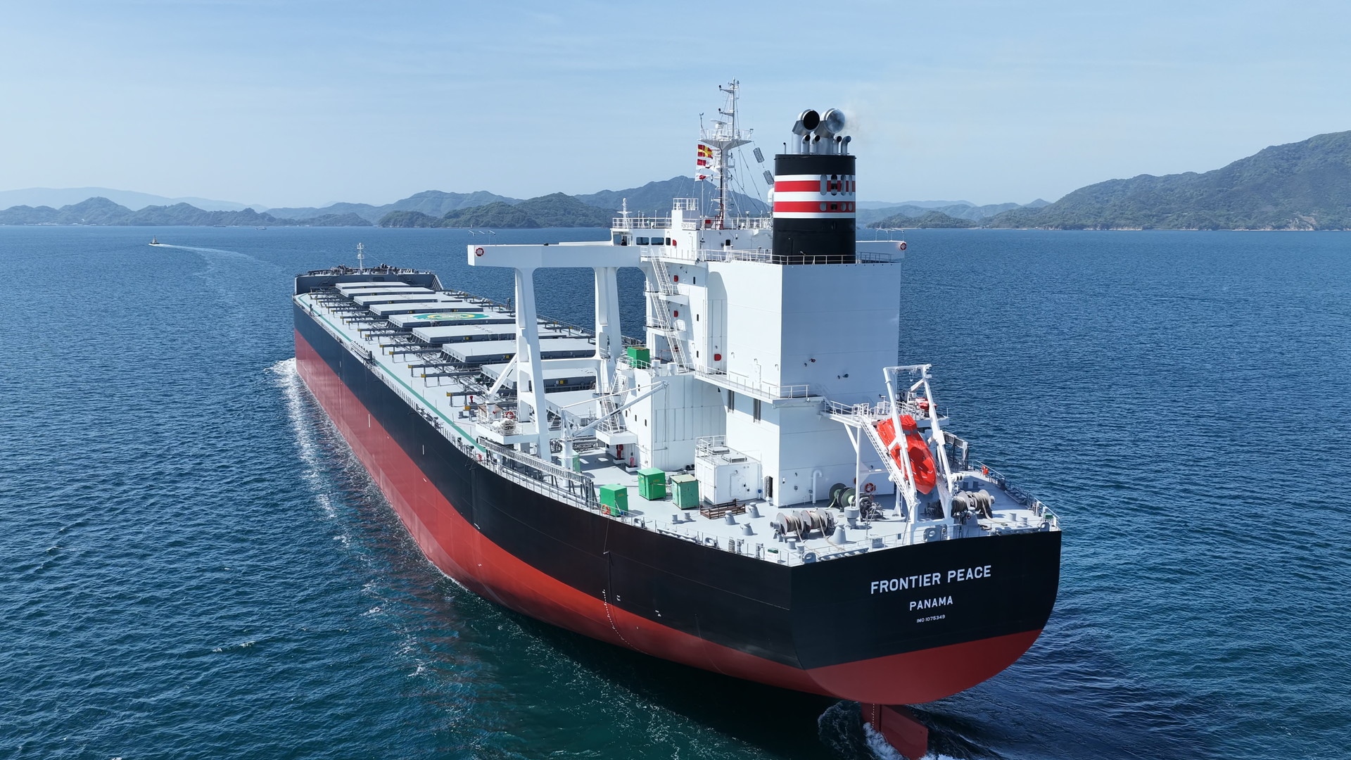 ファンネルマークは日本郵船「 FRONTIER PEACE 」海上公試 Sea Trial