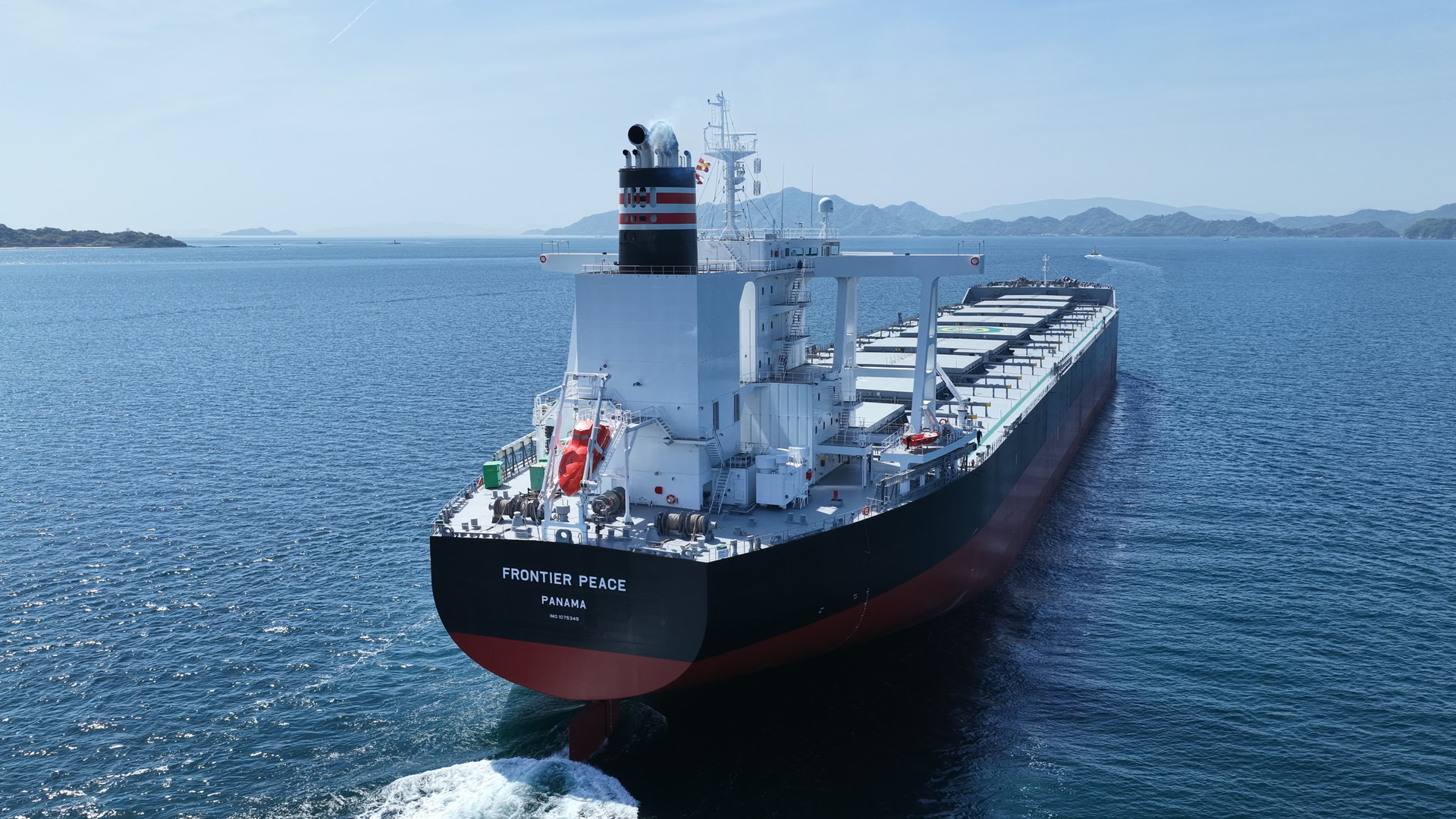 ファンネルマークは日本郵船「 FRONTIER PEACE 」海上公試 Sea Trial